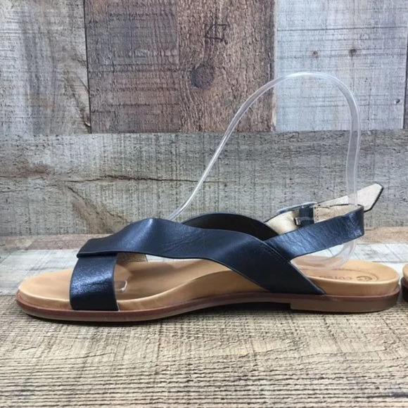 Corso Como Black Slingback Buckle Sandals Womens 6.5M Peep Toe - Picture 4 of 12